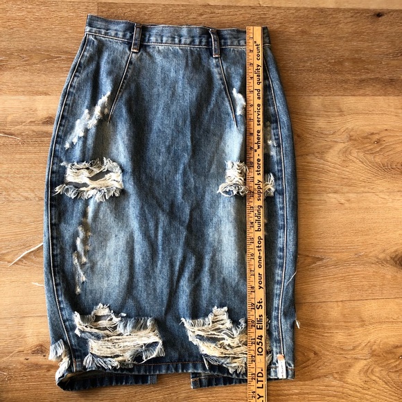 One x One Teaspoon High Waist Jean Skirt - Picture 7 of 10